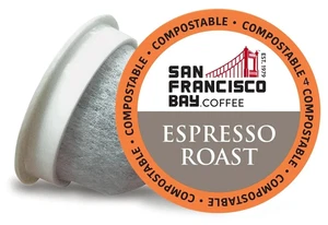 40 ct San Francisco Bay ESPRESSO ROAST Compostable Coffee Pods K Cup Compatible - Picture 1 of 4