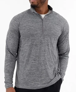 Rhoback Mens Tailwind Q-Zip 3XL  Heather Gray Performance Comfort New - Picture 1 of 12