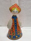 Russische Tanzpuppe, Spielzeug Blech  Litho, mechanisch zum aufziehen 16 cm