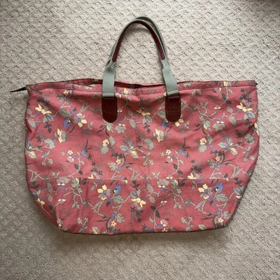 Bolso de Mano Vintage GAP Algodón Correa de Cuero Estampado Floral Y2K Años 90 Boho Cottage Usado en Excelente Condición Foto 1 de 4