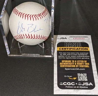 Vida Blue Oakland Athletics 71 MVP Cu Young Firmado Rawlings OML Balón JSA Foto 1 de 4