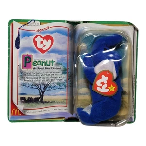 Mcdonalds Ty Legends Peanut the Royal Blue Elephant Beanie Baby - Bild 1 von 7