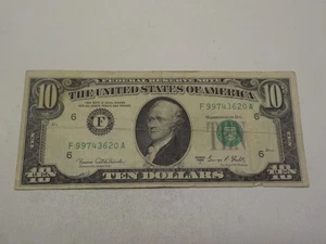 RARE 1969 C SERIES $10 DOLLAR BILL F99743620A HIGH FANCY SERIAL NUMBER, ATLANTA - Picture 1 of 4