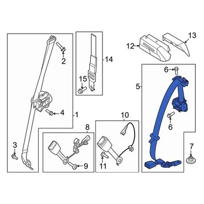 For Ford F-250 Super Duty 23-24 Ford Front Left Seat Belt Lap & Shoulder Belt - Image 1 of 4