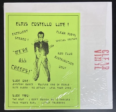 ELVIS COSTELLO We're All Creeps Original 1978 Clear Vinyl LP - Image 1 of 3