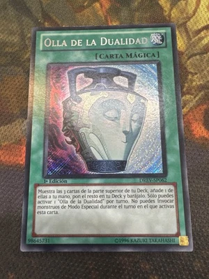 SPANISH Yugioh Pot of Duality DREV-EN062 Secret Rare 1st Ed LP - Image 1 of 2