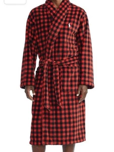 POLO RALPH LAUREN Chal Logotipo Vestido de Peluche a Cuadros Cheque de Búfalo $90 Talla S/M - Imagen 1 de 1