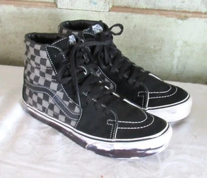 Vans Off the Wall Black Checkerboard hightop Skate board skateboard M 7 - W 8.5 - Picture 1 of 11