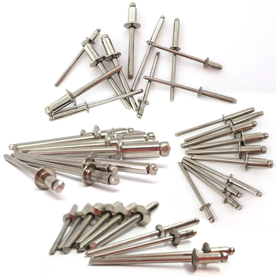 PRIOSTAHL Blind Rivets Flat Head Stainless Steel V2A Blind Rivet Sealing Rivets Rivets 3mm - 5mm