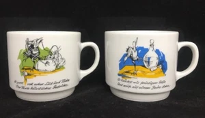 Hans Huckebein the Jonah 2 Coffee Tea Mugs Seltmann Weiden Bavaria West Germany - Picture 1 of 8