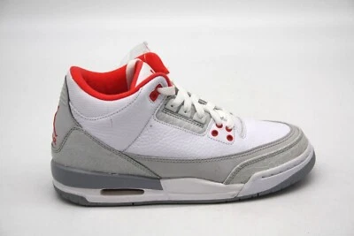 ДЕВОЧКИ AIR JORDAN 3 РЕТРО GS 441140-101 БЕЛЫЙ/МАЛИНОВЫЙ ВОЛК СЕРЫЙ РАЗМЕР 4 - Изображение 1 из 4