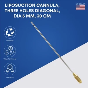 Cánulas de Liposucción 3 Agujeros Diagonales 5 mm Diámetro Transferencia de Grasa Grado Alemán - Imagen 1 de 2