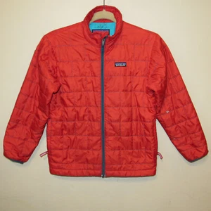 Patagonia Nano Puff Kids sz M 10 Red Jacket Play Condition Flaws READ - Picture 1 of 6