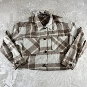 Only by 26 International Jacket Women's Medium Beige Cropped Button Up - Picture 1 of 6