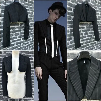 Blazer bolero de lana a rayas ultra raro e icónico Dior Homme Hedi Slimane SS06  Foto 1 de 4