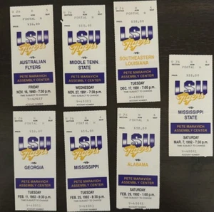 Lot Of 7 LSU NCAA Basketball Shaq Shaquille O’Neal Stubs U26-N Seats 3 Or 4 - Picture 1 of 2