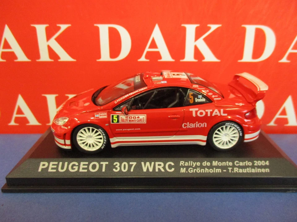 Die cast 1/43 Modellino Auto Peugeot 307 WRC Rally Monte Carlo 2004 M. Gronholm - Immagine 1 di 4