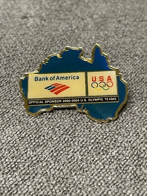 2000 Bank of America Sydney Australia Olympic Rings Pin USA KG JD - Image 1 of 4