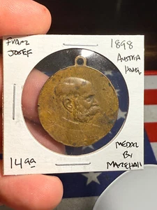 1898 Austria Hungría Medalla Franz Josef de Marshall - Imagen 1 de 2