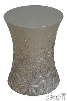69916: BAKER Silver Petal Drum Table Pedestal - Image 1 of 4