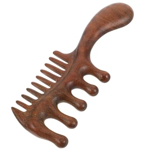 Sandelholz-Massage Kamm Mit Breiten Zähnen Für Lockiges Haar Robuster Holzkamm - Bild 1 von 12