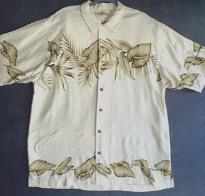 Tommy Bahama Men's XL 100% Silk Floral Hawaiian Anthurium Aloha Camp Shirt - Picture 1 of 8