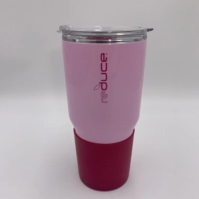 Vaso de agarre de silicona rosa 2 tonos acero inoxidable aislado Reducir 34 oz sin pajita Foto 1 de 4