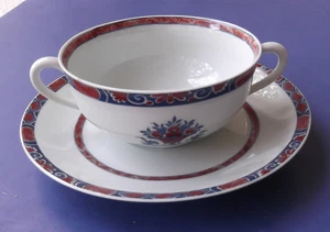 Raynaud Limoges Ceralene "Rouen Seladon" Sahne-Suppentasse/-schale mit Henkel & Untertasse - Bild 1 von 4