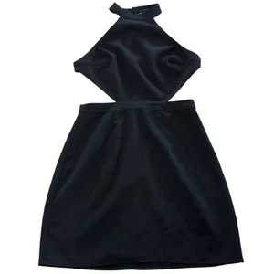 NBD x The Naven Twins Dress Womens Medium Black Begin Again Mini Halter Party - Picture 1 of 9