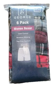 Paquete de 6 boxers tejidos George para hombre talla 2XL 44-46 mezcla de algodón elástico sin etiquetas - Imagen 1 de 2
