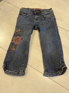 Stevies embroidered jeans Rockabilly Floral cowgirl girls size 7~~~D1 - Picture 1 of 12