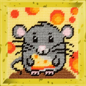 DIY Nadelspitze/Gobelin Kit "Maus" 5,9"x5,9", Bambini - Bild 1 von 1