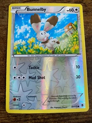Bunnelby 87/119 Reverse Holo- Phantom Forces Pokemon - Image 1 of 4