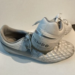 Nike Tiempo Legend 8 Elite White AT6107-100 Size 8 Cleats White and Silver - Picture 1 of 8