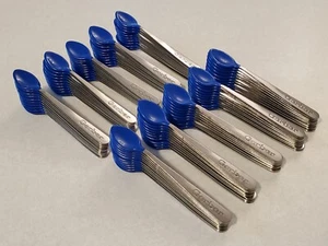Lot of 100 GERBER baby spoons soft tip bite Made USA Stainless Blue Infant new - Picture 1 of 8