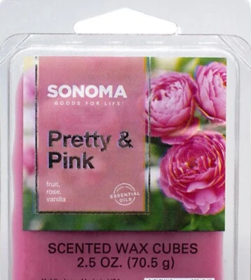 全新 Sonoma 香味蜡立方体熔融 - 漂亮的粉红色 - 水果、玫瑰、香草 — 第 1/2 张图片