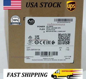 22A-D6P0N104 New Allen Bradley SER A Powerflex 4 AC Drive 3HP Surplus - Picture 1 of 4
