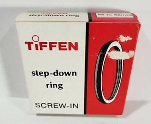 Tiffen 55mm to 52mm Step Down Lens Filter Ring Plastic Camera Adapter Made USA  - Picture 1 of 9