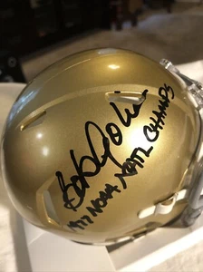 Bob Golic SIGNED NOTRE DAME FIGHTING IRISH MINI HELMET “1977 NATIONAL CHAMPION” - Picture 1 of 4
