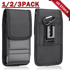 Vertical Cell Phone Holster Pouch Wallet Case With Belt Clip For iPhone Samsung - Picture 1 of 17