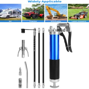 7000 PSI Manual Grease Gun Pistol Grip Hnadle 14Oz Flex Hose Heavy Duty US STOCK - Picture 1 of 15