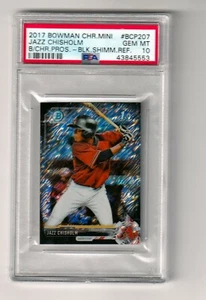 JAZZ CHISHOLM - 2017 BOWMAN CHROME MINI BLACK SHIMMER REFRACTOR - PSA GEM MT 10 - Picture 1 of 3