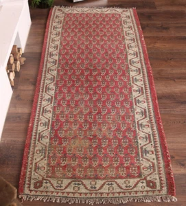3x6 Vintage Amazing Red Hand Knotted Traditional Wool Oriental Runner Area Rug - Picture 1 of 10