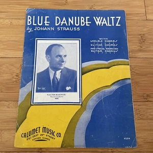 Vintage Sheet Music - Blue Danube Waltz - 1935 Hawaiian Guitar - Johann Strauss - Picture 1 of 6
