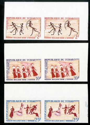 Chad Stamps # 163-4-6 MNH Imperforate Pairs Cover
