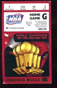 1998 NBA Playoff Ticket Stub G Pacers at Chicago Bulls Michael Jordan 41 Points - Picture 1 of 2