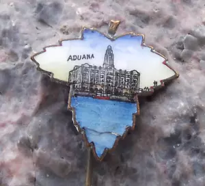Insignia Pin Insignia Vintage Uruguay Montevideo Edificio Hoja de Arce Recuerdo - Imagen 1 de 2