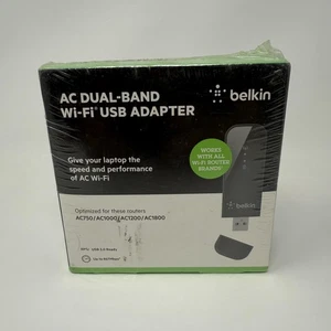 Belkin AC Dual-Band Wi-Fi USB Adapter 867Mbps USB 3.0 Wireless Network - Picture 1 of 5