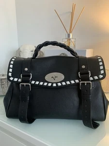 Authentic Mulberry Whipstitch Black Alexa Buffalo Leather Regular Satchel Bag - Picture 1 of 21