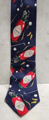 CORBATA CUELLO TABASCO palos de golf temáticos hechos en EE. UU. IMPORTADOS 100 % SEDA VINTAGE Foto 1 de 4